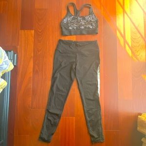 Black and Silver Victoria Secret Sport Workout Set